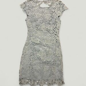 Lulus Romance Language Light Blue Backless Lace Mini Dress